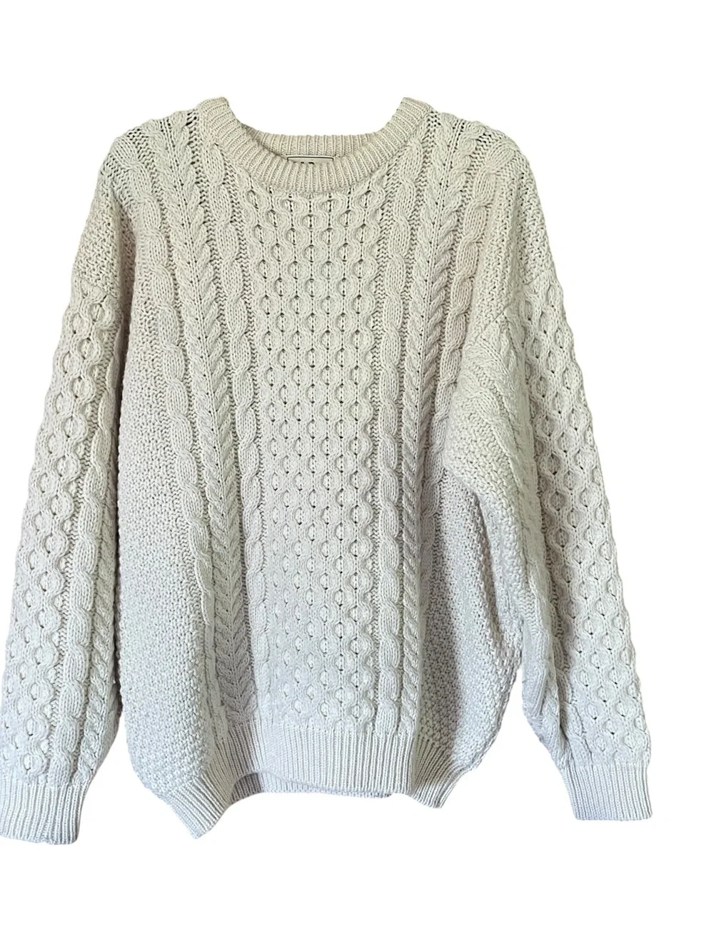 L.L. Bean Classic Fisherman’s Cable Knit Crewneck Sweater Men’s XL Cream